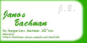 janos bachman business card